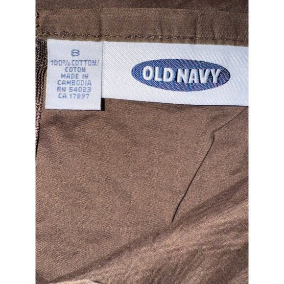 Brown Ruffled Hem A-Line Skirt By Old Navy 100% Cotton Size 8 Lightweight & Comf - Picture 2 of 7